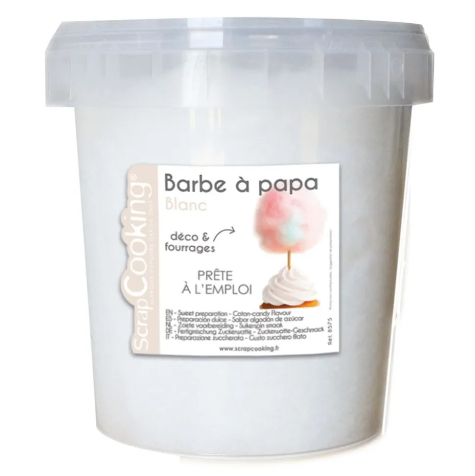 Barbe à papa blanche en pot