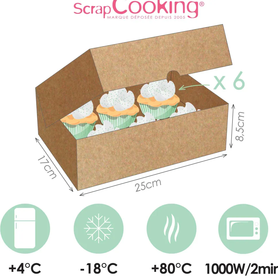 2 boites de transport pour 6 cupcakes