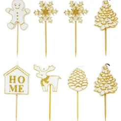 8 bougies de Noël dorées