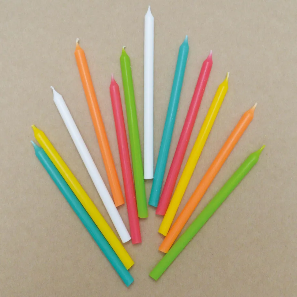 12 bougies longues multicolore