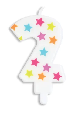 Bougie à étoiles chiffre 2