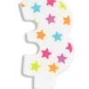 Bougie à étoiles chiffre 3