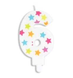 Bougie à étoiles chiffre 6