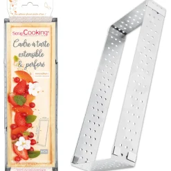 Cadre à tarte perforé extensible inox