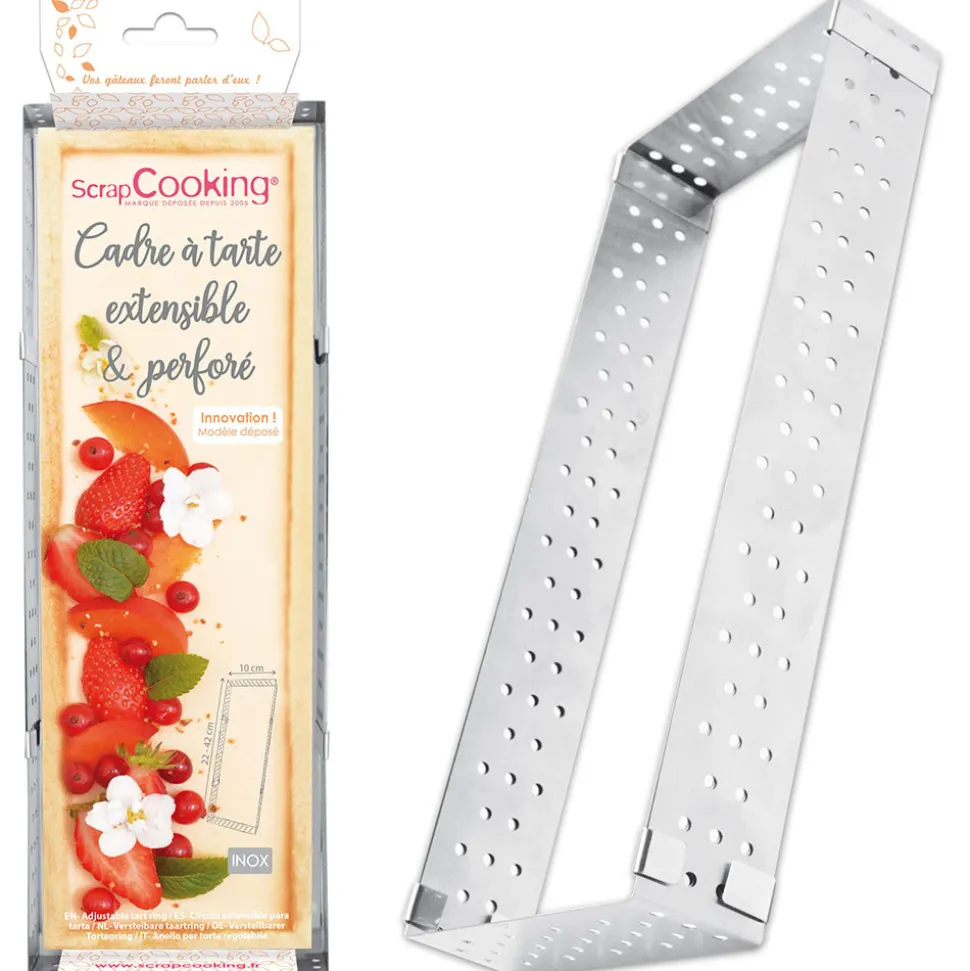 Cadre à tarte perforé extensible inox