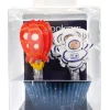 24 caissettes + 24 cake toppers espace