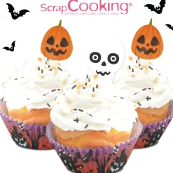 24 caissettes + 24 cake toppers Halloween
