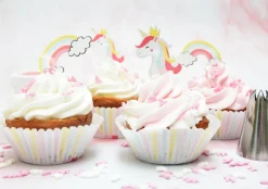 24 caissettes + 24 cake toppers licorne