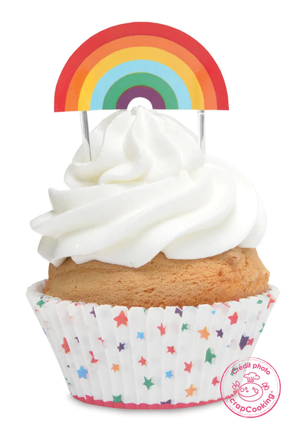 24 caissettes + 24 cake toppers rainbow