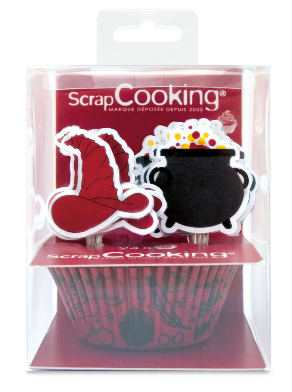 24 Caissettes + cake toppers Sorcier