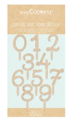 Cake topper bois chiffres 0 à 9