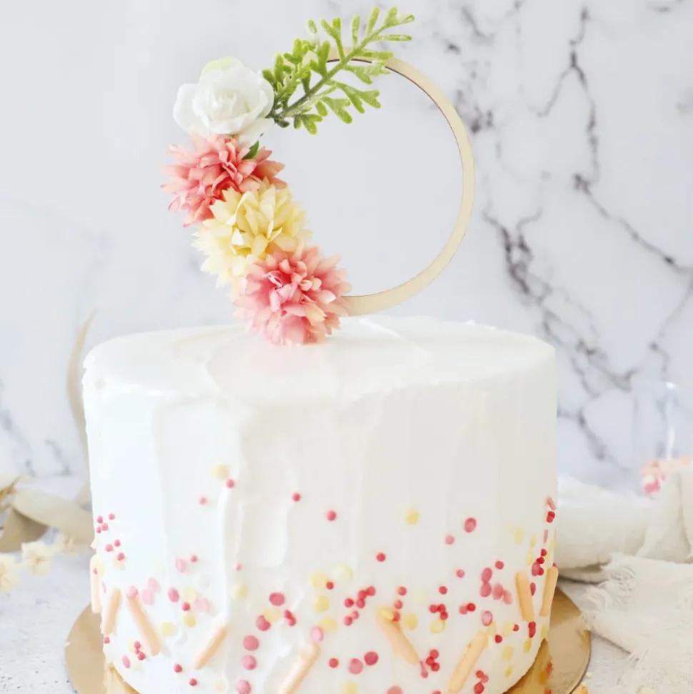 Cake topper bois fleurs