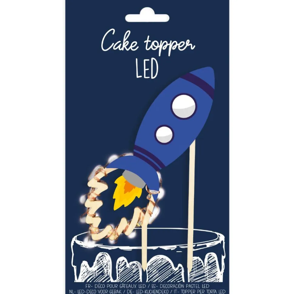 Cake topper led fusée