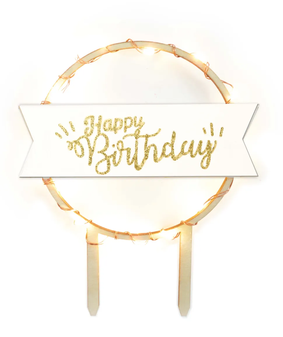 Cake topper led Happy Birthday