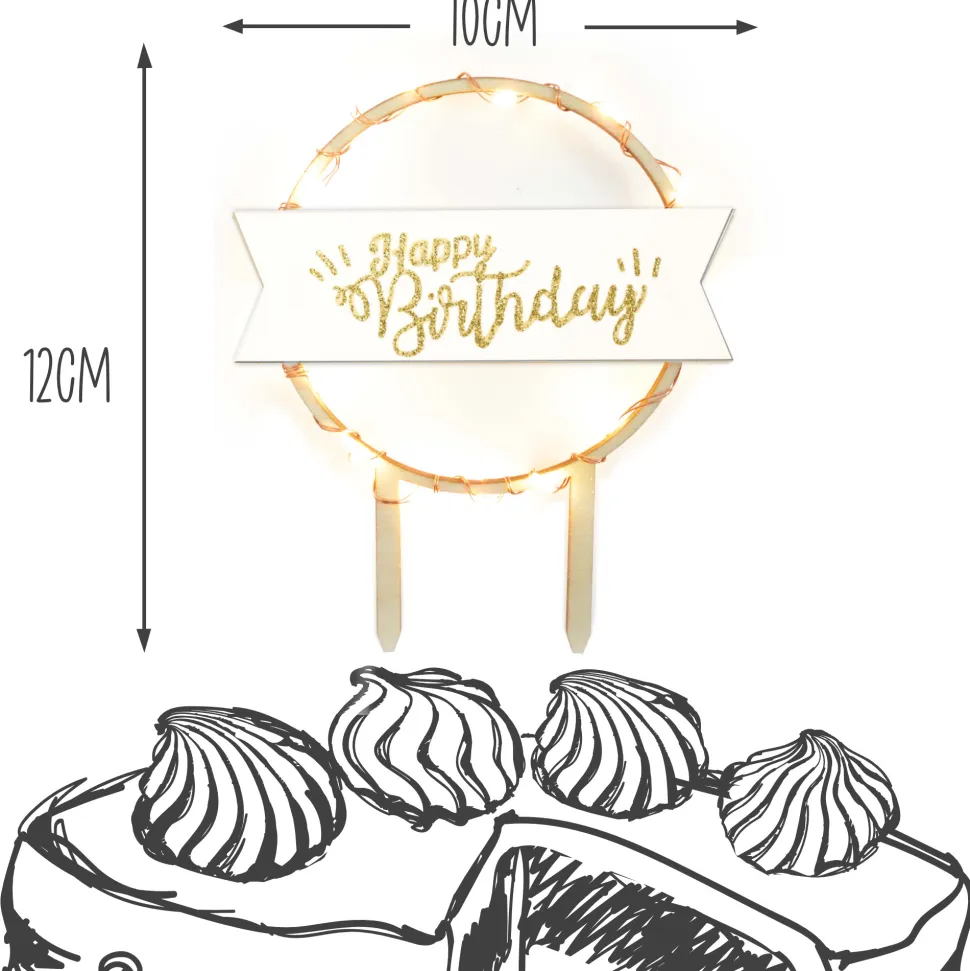 Cake topper led Happy Birthday