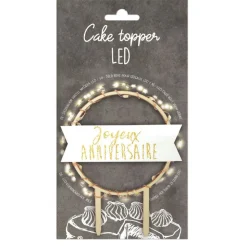 Cake topper led Joyeux Anniversaire