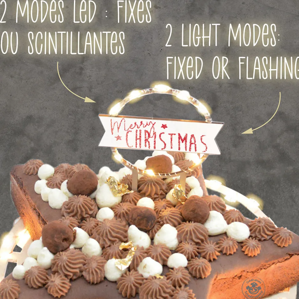 Cake topper led Merry Christmas