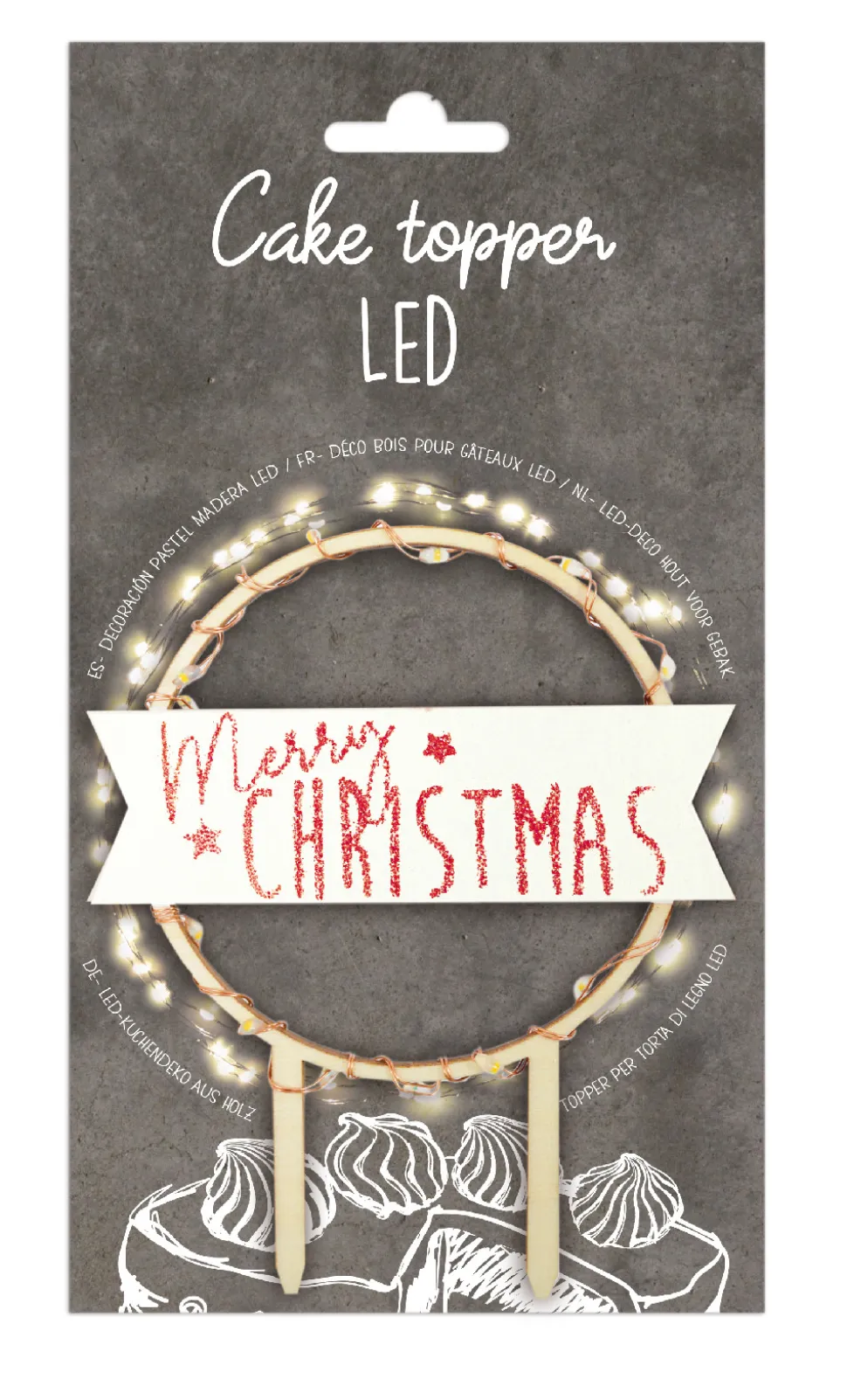 Cake topper led Merry Christmas
