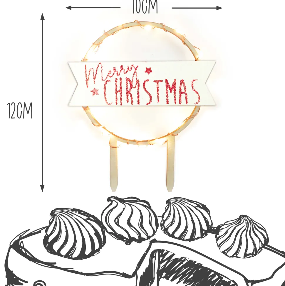 Cake topper led Merry Christmas