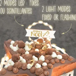 Cake topper led rond Joyeux Noël