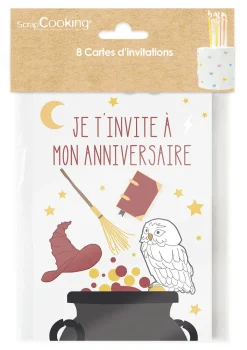 8 cartes d'invitation Sorcier