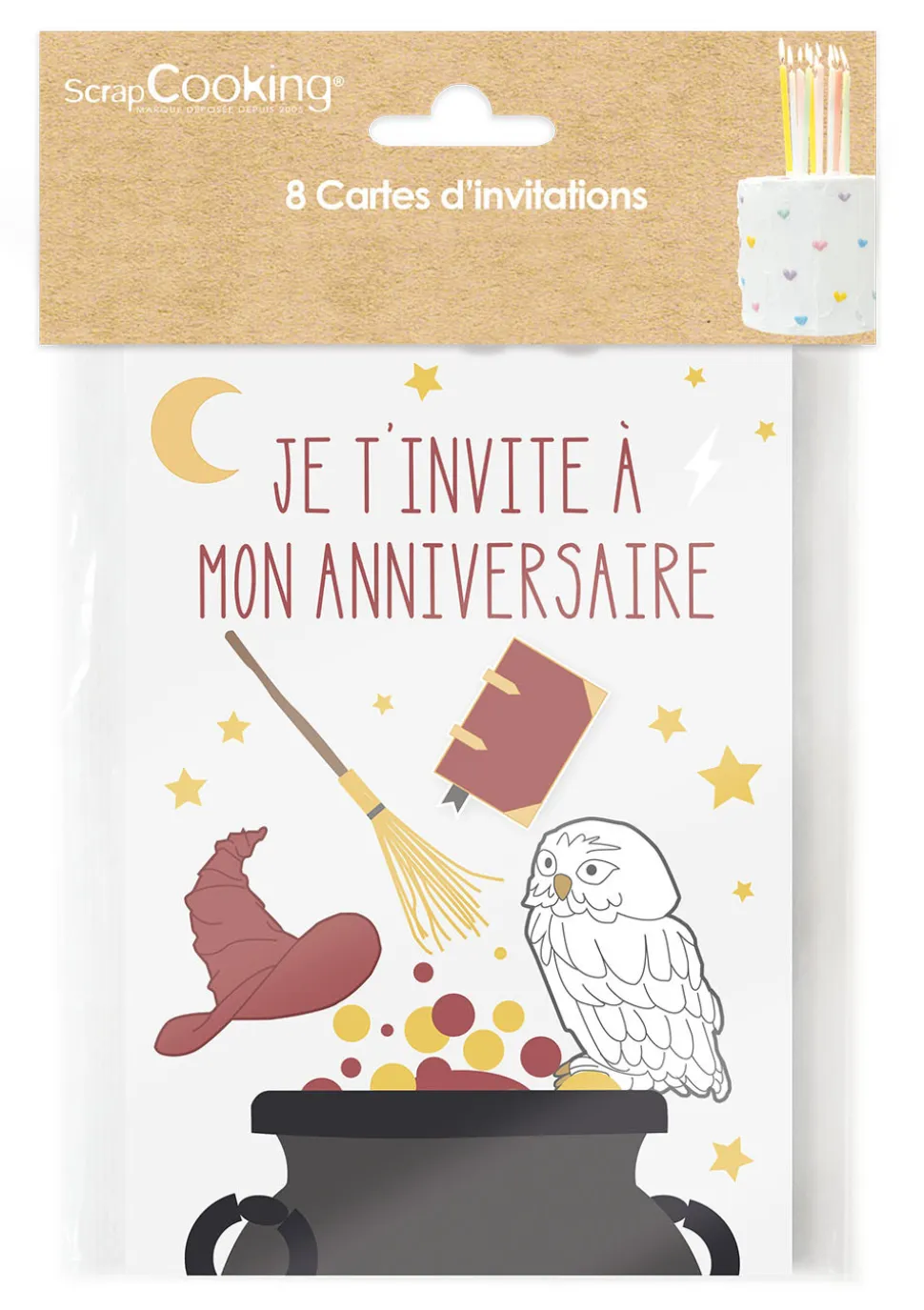 8 cartes d'invitation Sorcier