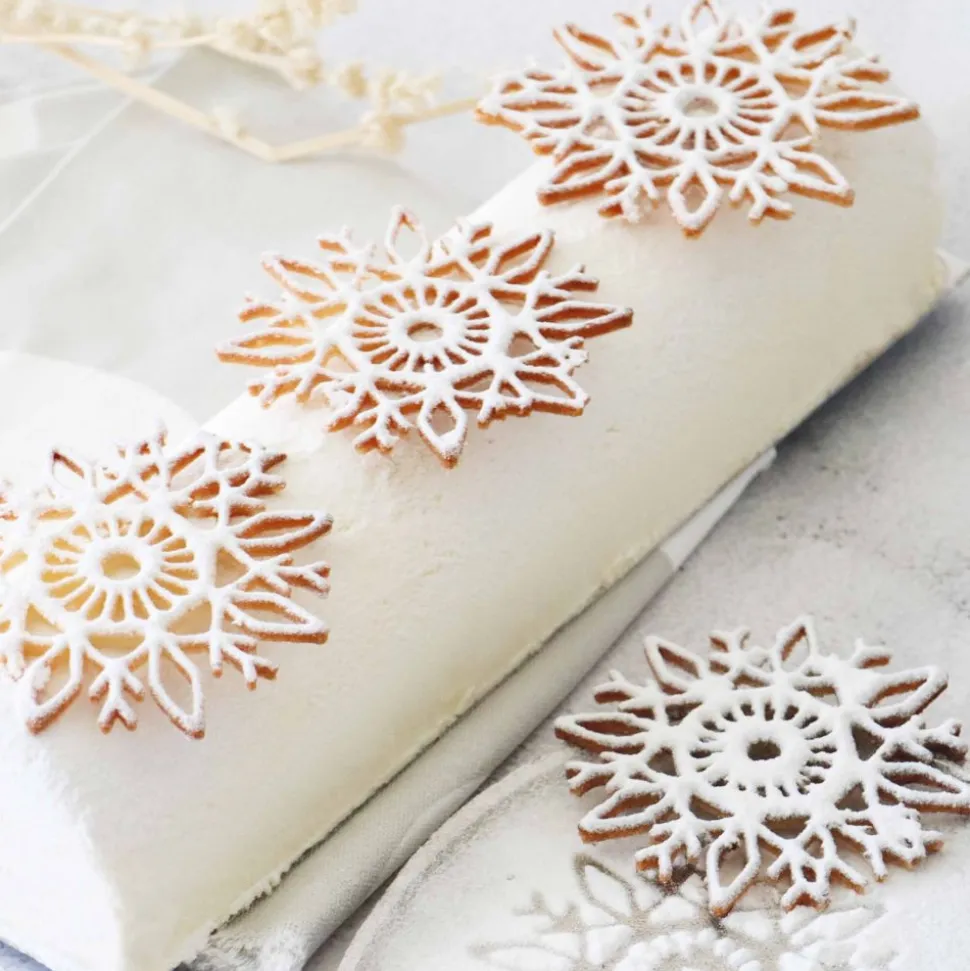 Coffret bûche de Noël effet velours - Moules, accessoires & ingrédients