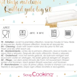 Coffret Bûche de Noël Matelassée - Moule, insert, tapis, support & recette