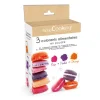3 colorants en poudre orange, violet, rose