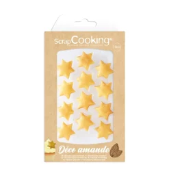 Déco Etoiles dorées pâte d'amande