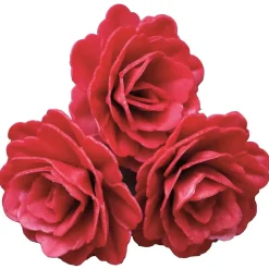 Décors azyme roses royales rouges x3