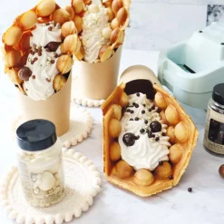 Décors perles chocolat blanc et doré
