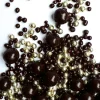 Décors perles chocolat noir et doré 50g