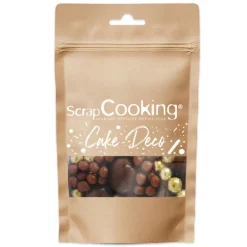 Décors perles chocolat noir et doré 50g
