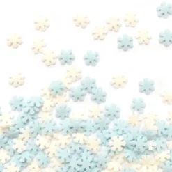 Décors sucrés flocons blanc/bleu 50g