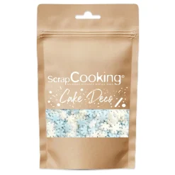 Décors sucrés flocons blanc/bleu 50g