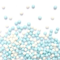 Décors sucrés perles blanc/bleu 55g