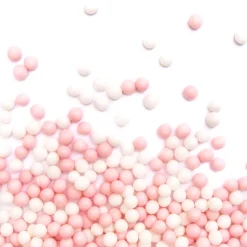 Décors sucrés perles blanc/rose 55g