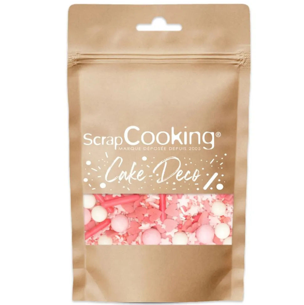 Décors sucrés rose mix rods & cœurs 70g
