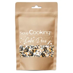 Décors sucrés vermicelles orange/noir/blanc 80g