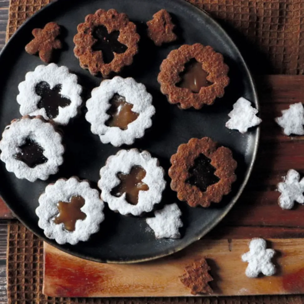 Emporte-pièces inox pour biscuits Linzer x4