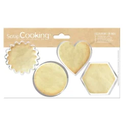 4 emporte-pièces inox pour biscuits et pâtisseries