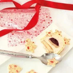 2 feuilles transfert pour bûche - Motif Noël