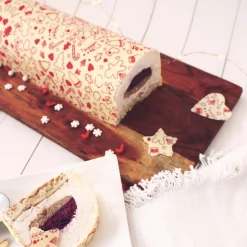2 feuilles transfert pour bûche - Motif Noël