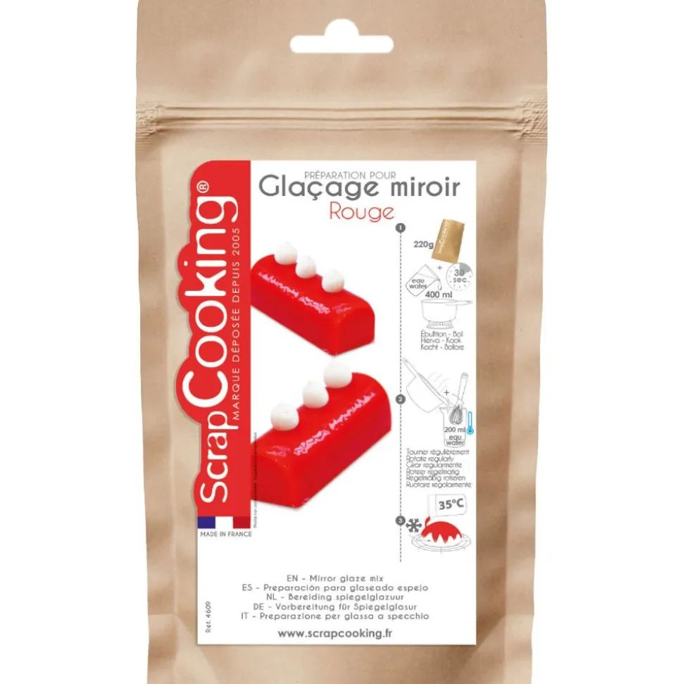 Glaçage miroir rouge en poudre