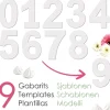 Kit number cake - 9 gabarits chiffres