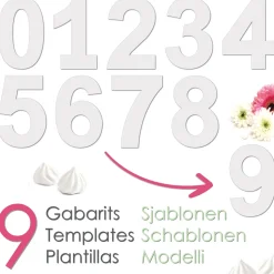Kit number cake - 9 gabarits chiffres