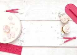Lot emporte pièces éjecteurs Fleurs pour pâte à sucre x4