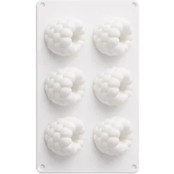 Moule silicone trompe-l’œil framboise - 6 empreintes