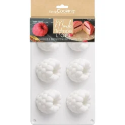 Moule silicone trompe-l’œil framboise - 6 empreintes